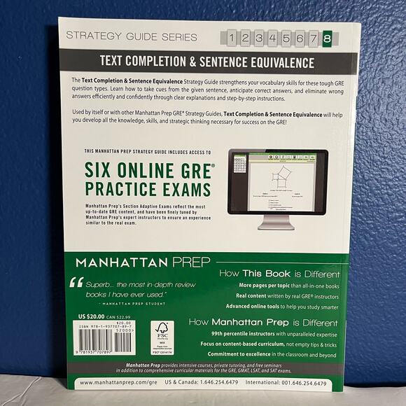 GRE Text Completion & Sentence Equivalence - Text Book - Picture 2 of 7